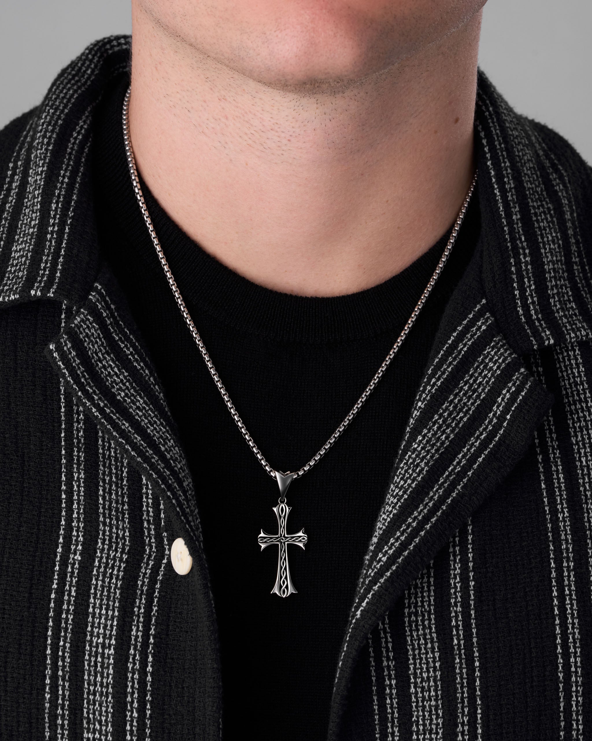 Coiled Cross Necklace