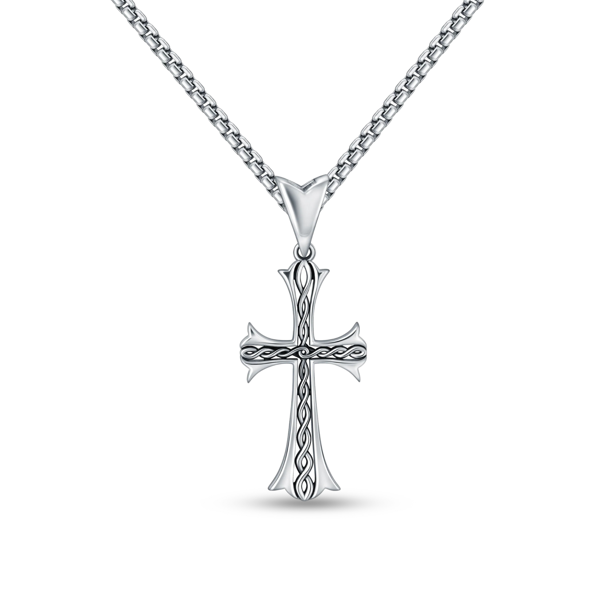 Coiled Cross Necklace